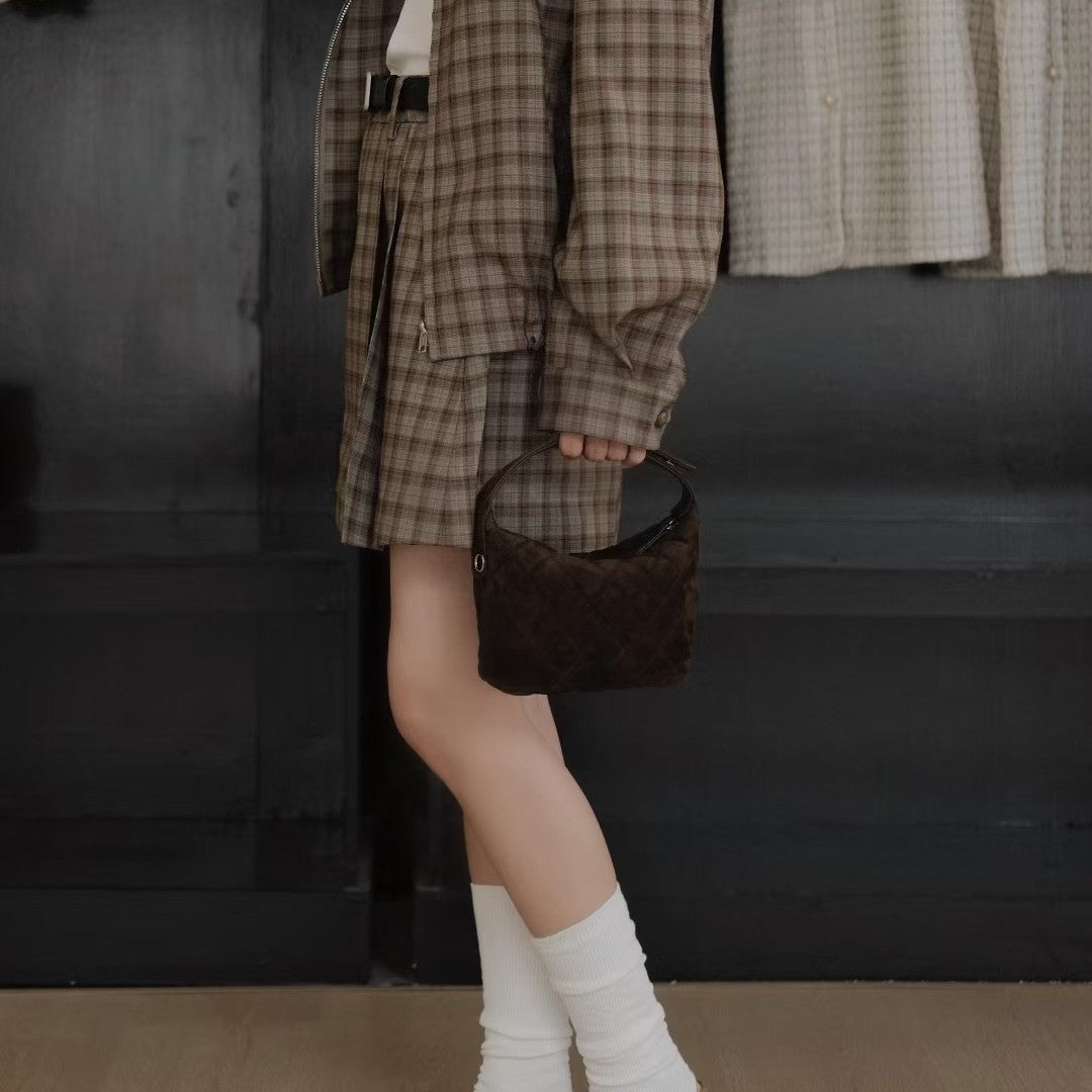 Women's Classic Style Diamond Chain Lunch Box Shoulder Bags