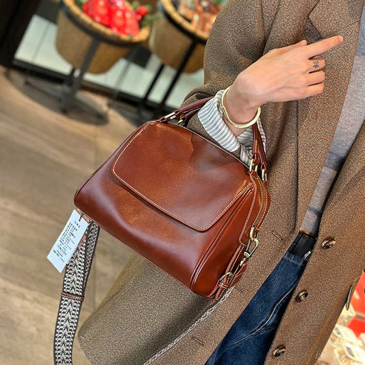 Women's Cowhide Leather Versatile Large Capacity Pillow Shoulder Bags