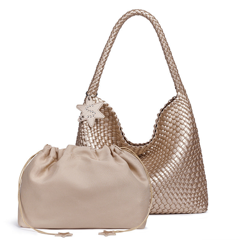 Women's Large Capacity Totes Hand-woven Fashion Commuter Shoulder Bags