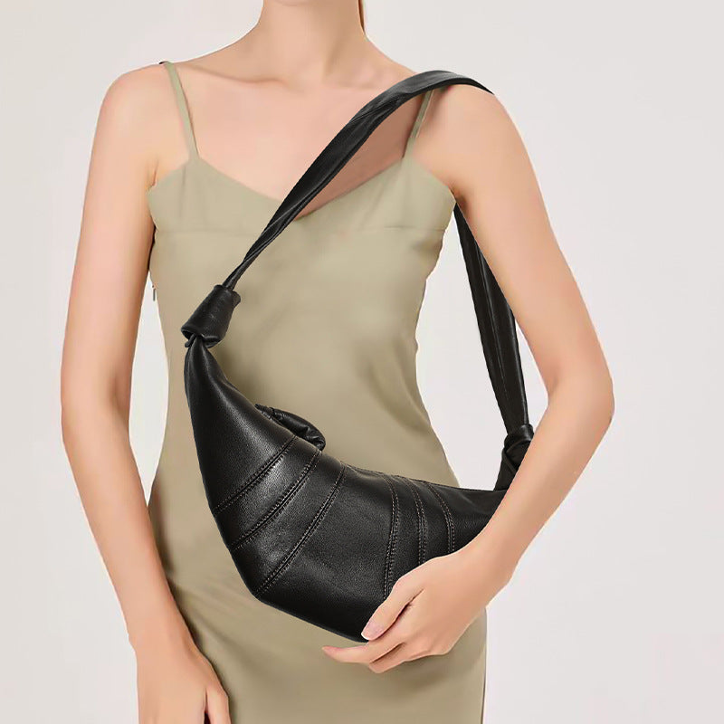 Croissant High-grade Sheepskin Claw Niche Genuine Shoulder Bags