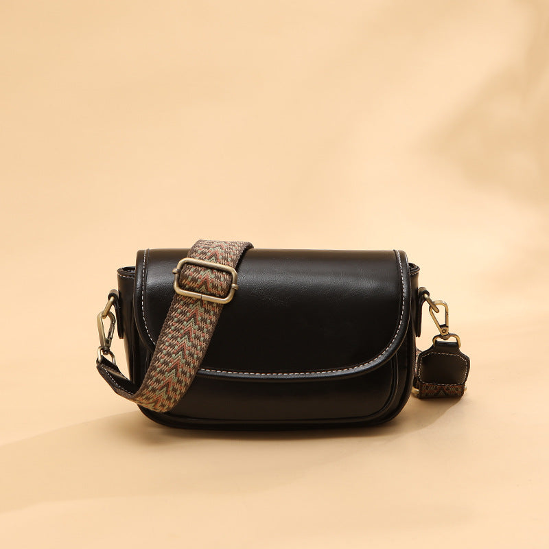 Women's Retro Oil Wax Skin Broadband Bags