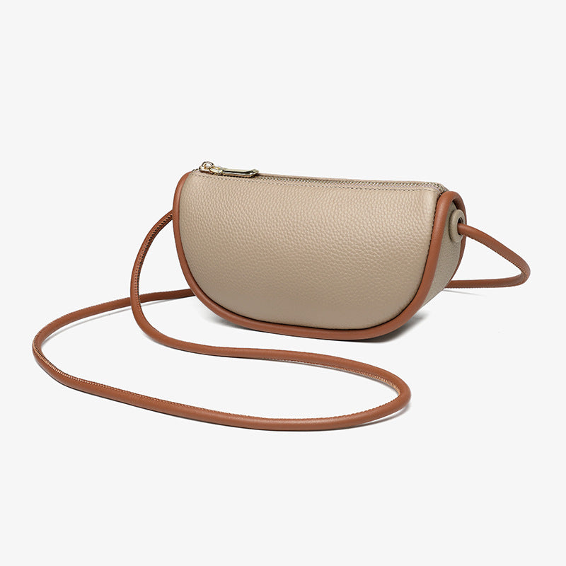 Women's Leather Simple Dumpling Niche Moon First Shoulder Bags