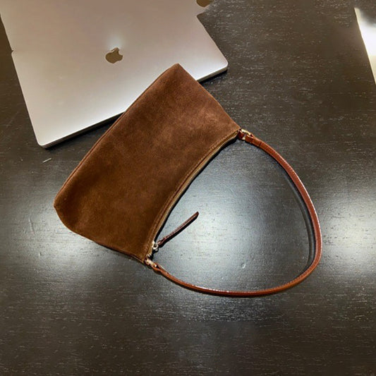 Women's Suede Underarm Baguette Vintage Frosted High-grade Shoulder Bags