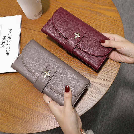 Women's Genuine Leather Long Korean Clutch Female First Ladies Wallets
