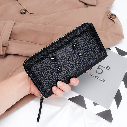 Women's Cowhide Fashion Elephant Pattern Hand Holding Ladies Wallets