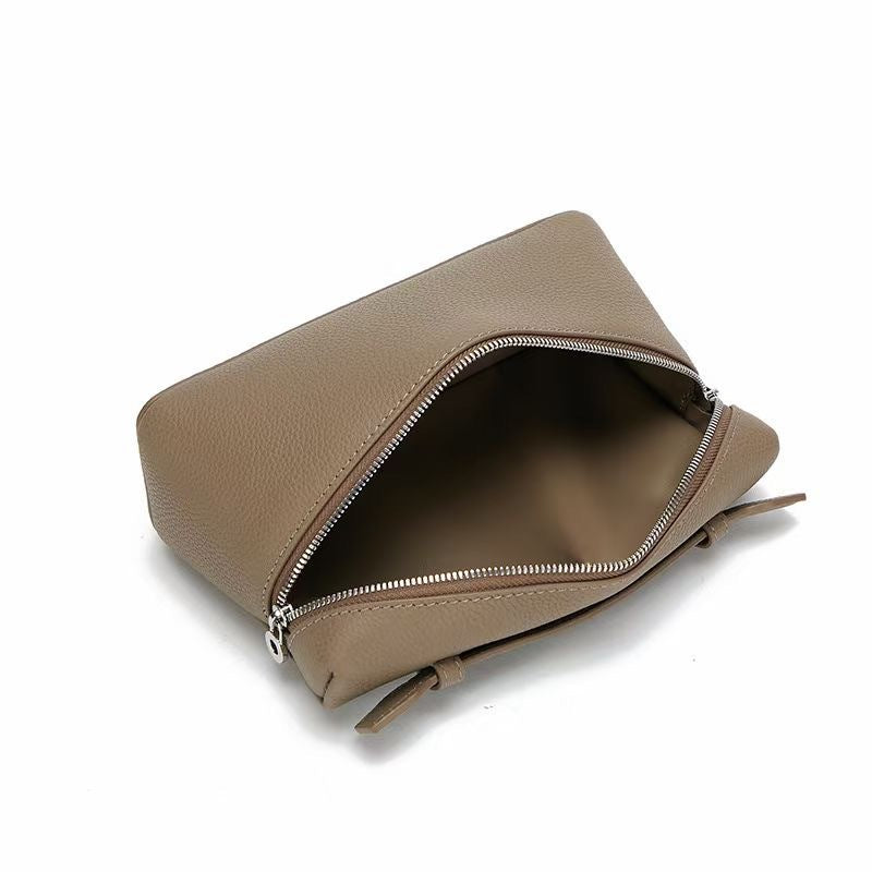 Women's First Layer Cowhide Lunch Box Portable Crossbody Bags