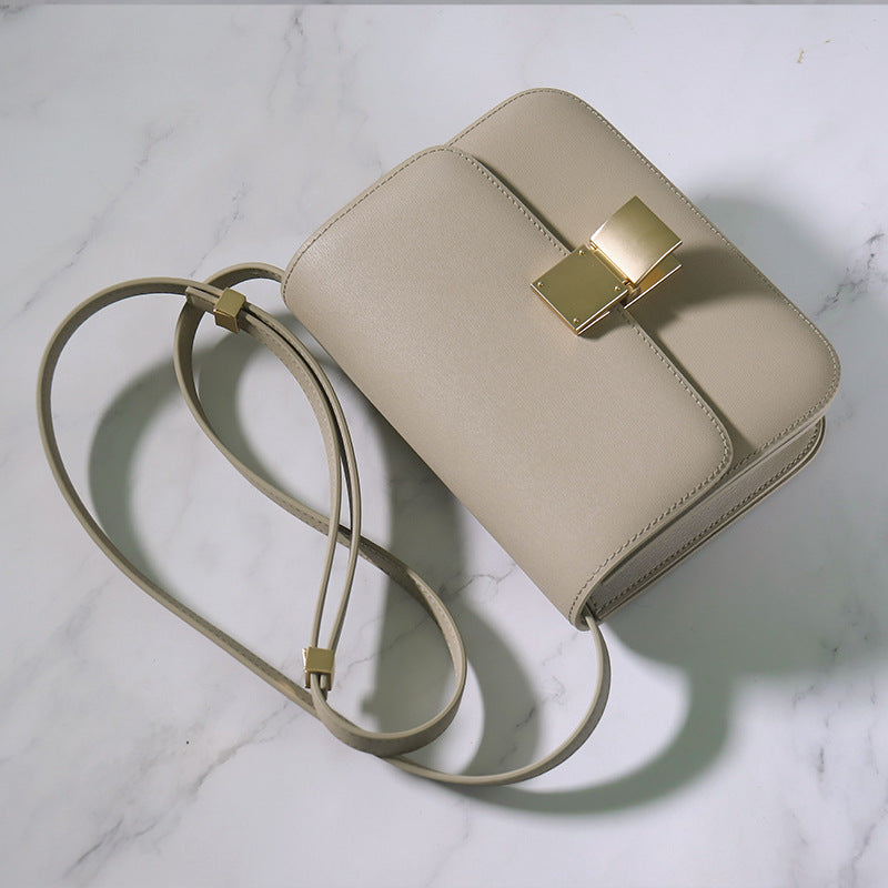 Women's Rub Grain Cowhide Leather Retro Toothpick Crossbody Bags