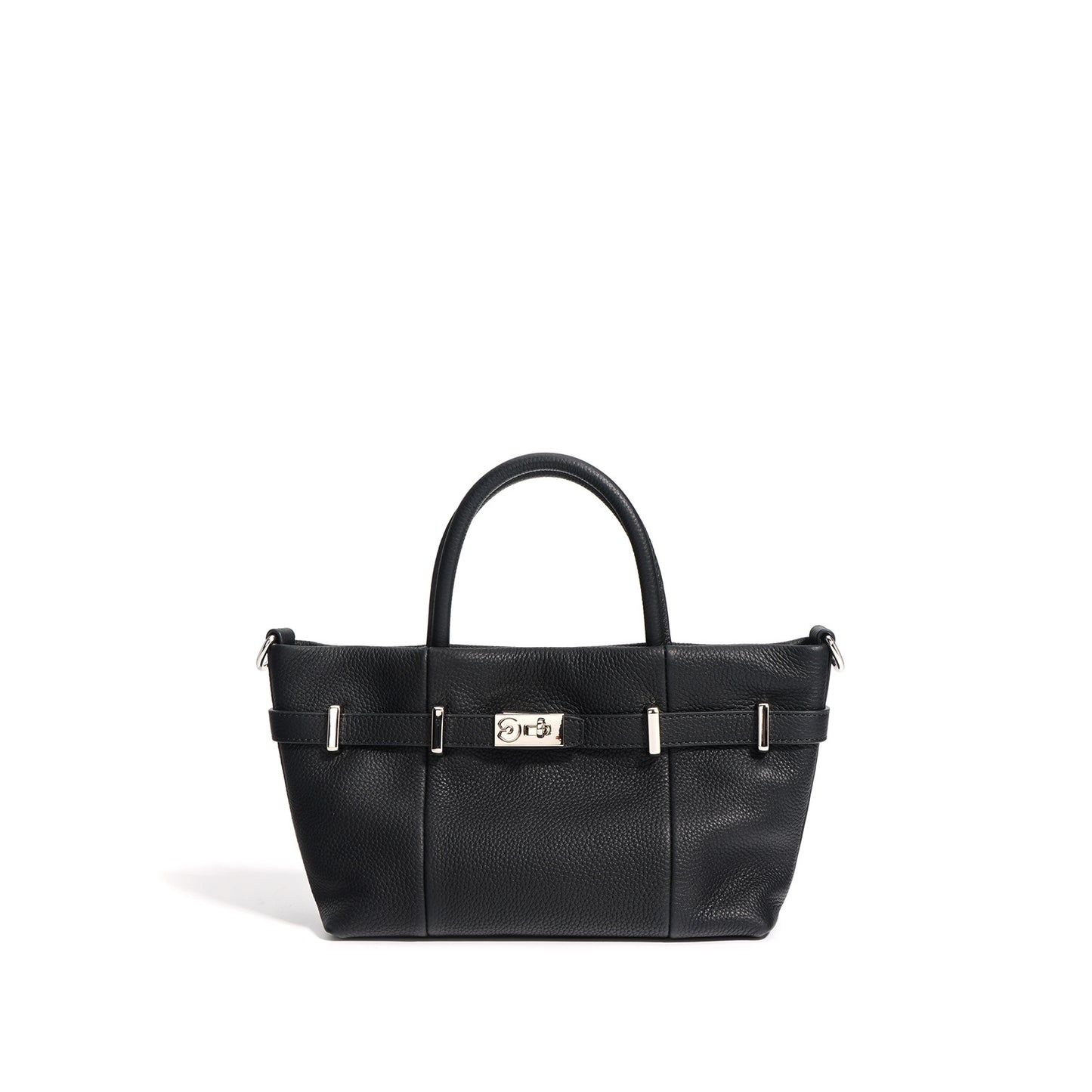 Layer Cowhide Lychee Pattern Simple Commute Shoulder Bags