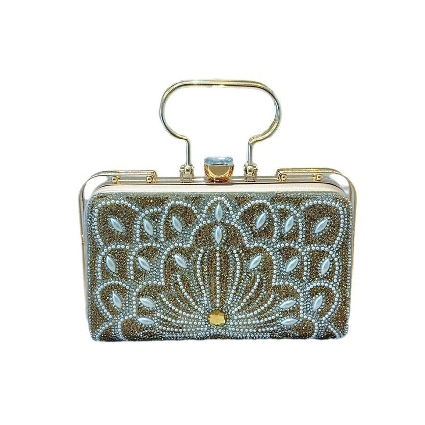 Women's Pearl Clutch Banquet Rhinestone Dinner Evening Bags