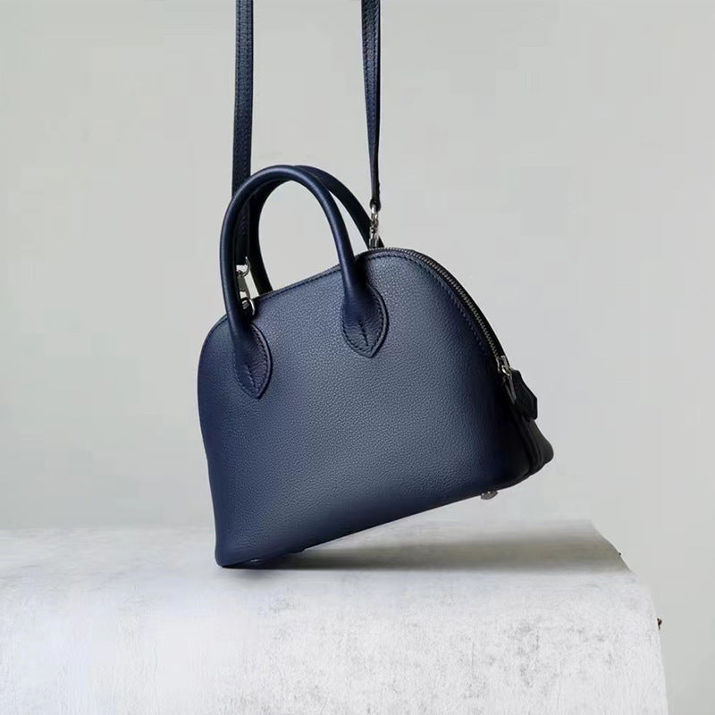 Half Wax Line Cowhide Mini Bowling Little Shell Crossbody Bags