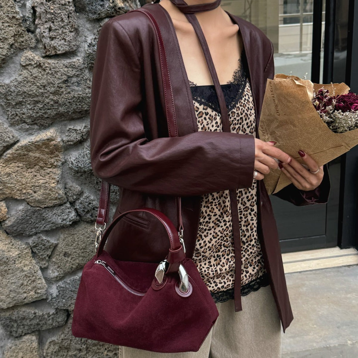 Women's Leather High-grade Frosted Suede Commuter Niche Crossbody Bags