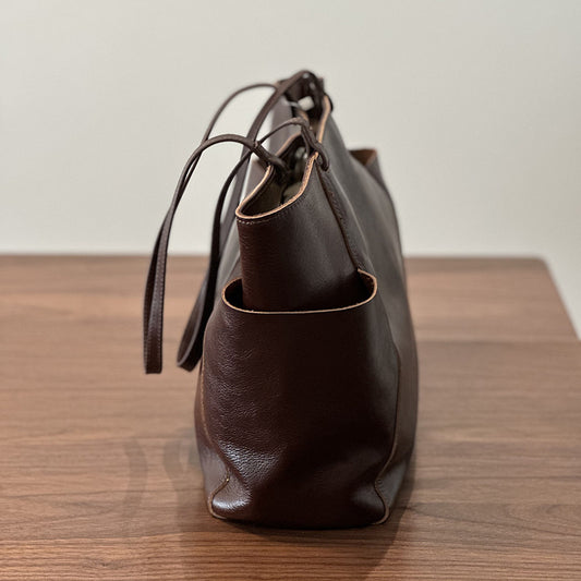 Women's Practical Genuine Leather Large Vegetable Tanning Shoulder Bags
