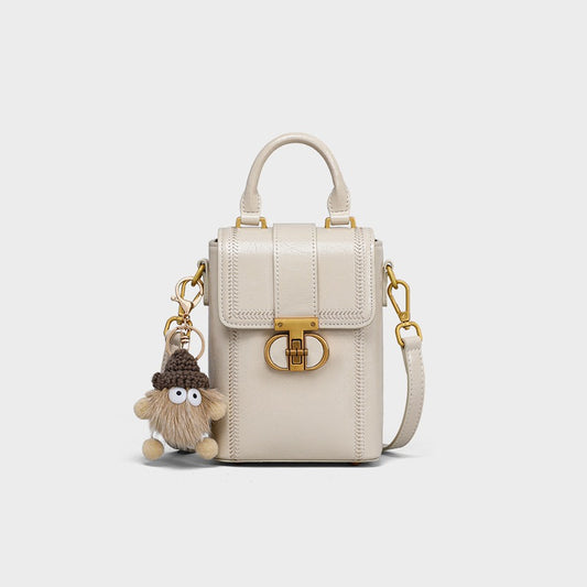 Women's Cell Autumn Lightweight Carrying Genuine Leather Crossbody Bags