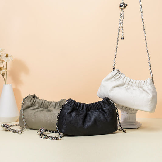 Women's Genuine Leather Chain Underarm High-grade Cloud Bags
