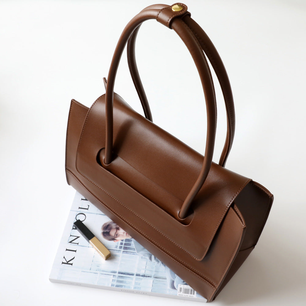 Women's Simple Underarm Versatile Large Capacity Mercerized Kraft Bags