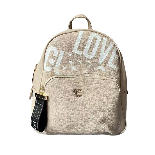 Women's Trendy Simple Solid Color Letter Large Backpacks