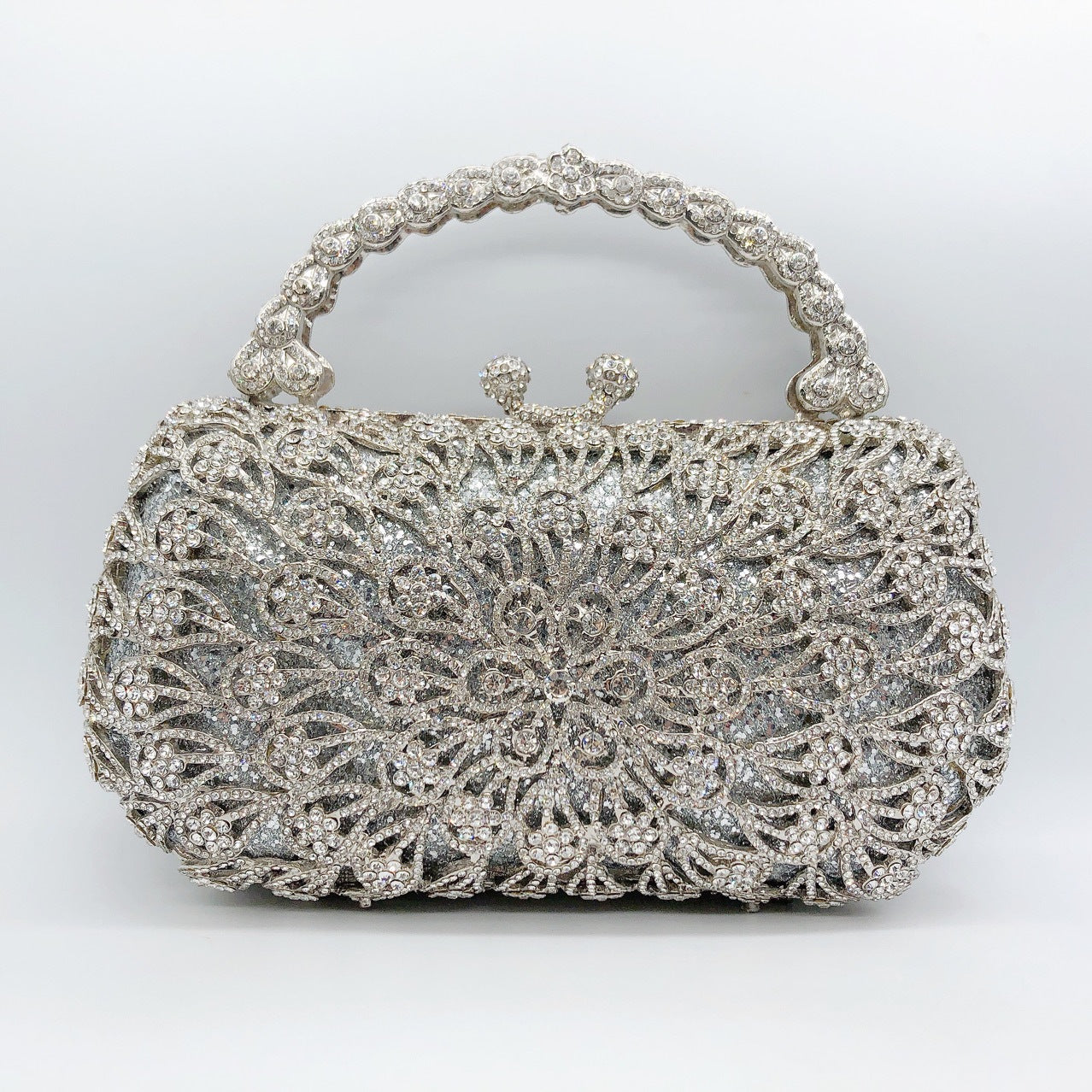 Women's Graceful Anemone Diamond Hand-held Banquet Evening Bags