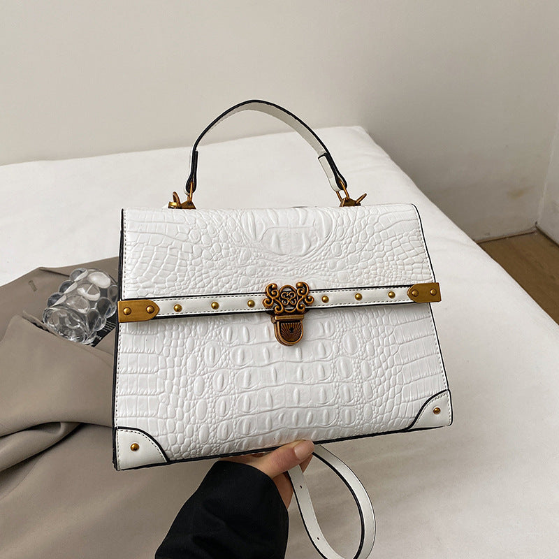 Women's Vintage Crocodile Pattern Large Capacity Bags