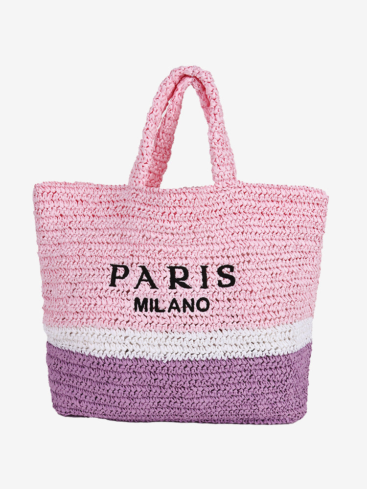 Women's Capacity Straw Handmade Woven Seaside Vacation Handbags