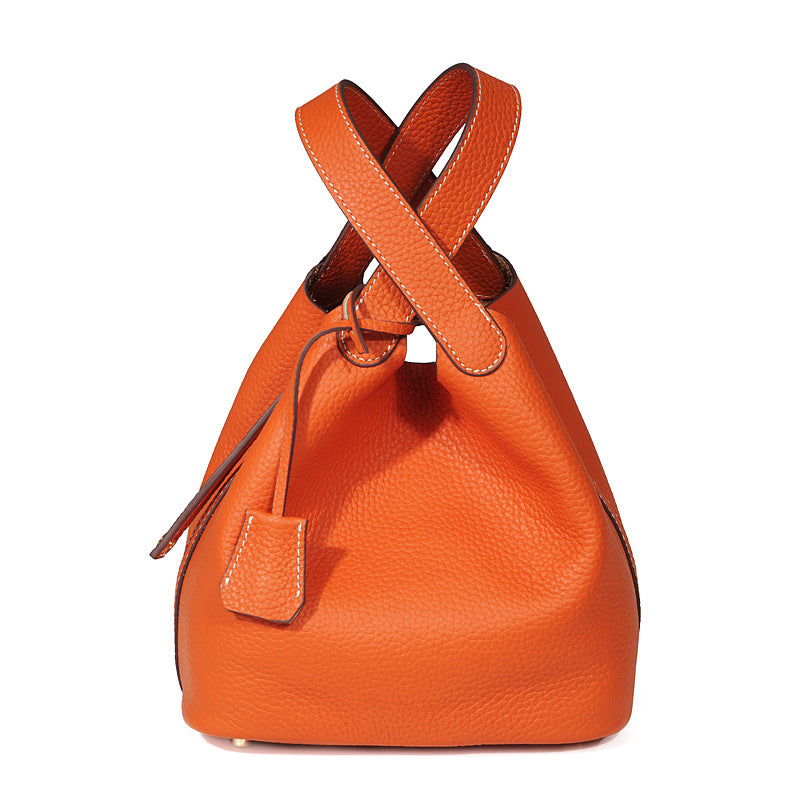 Lunch Trendy Head Layer Cowhide Vegetable Handbags