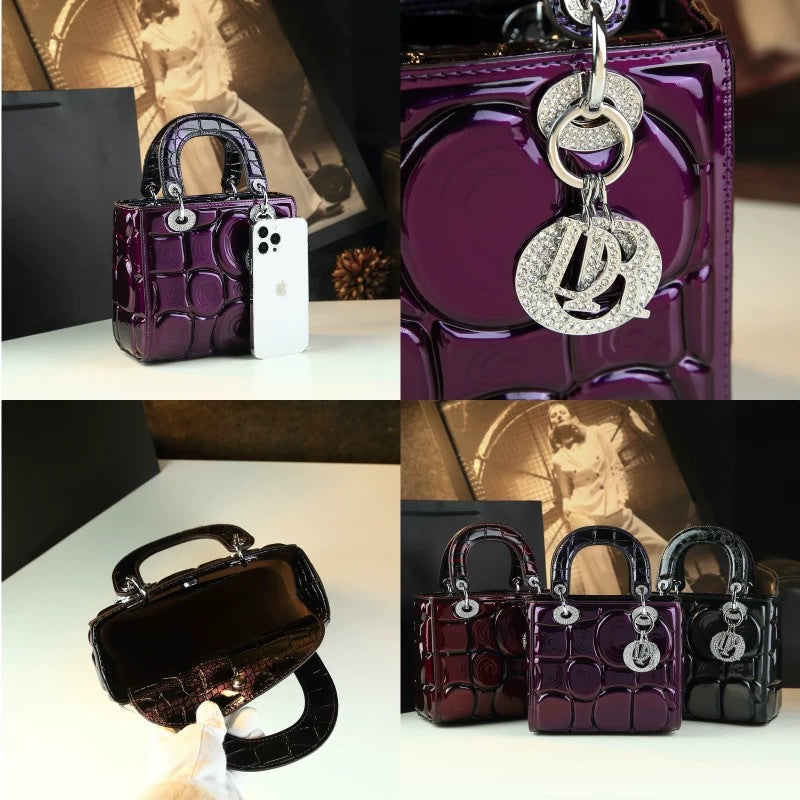 Women's Retro Genuine Leather Fashion Portable Diana Crossbody Bags