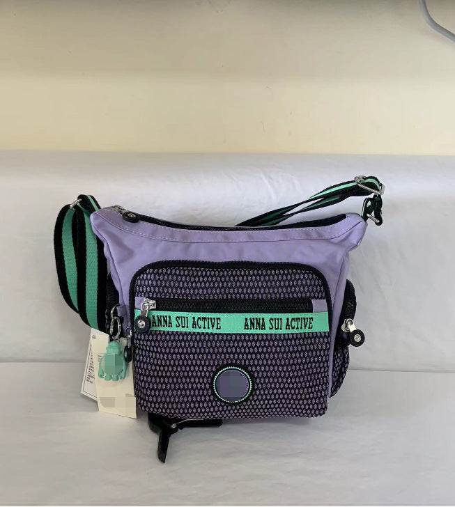 Spring Monkey Mesh Purple Series Nylon Crossbody Bags