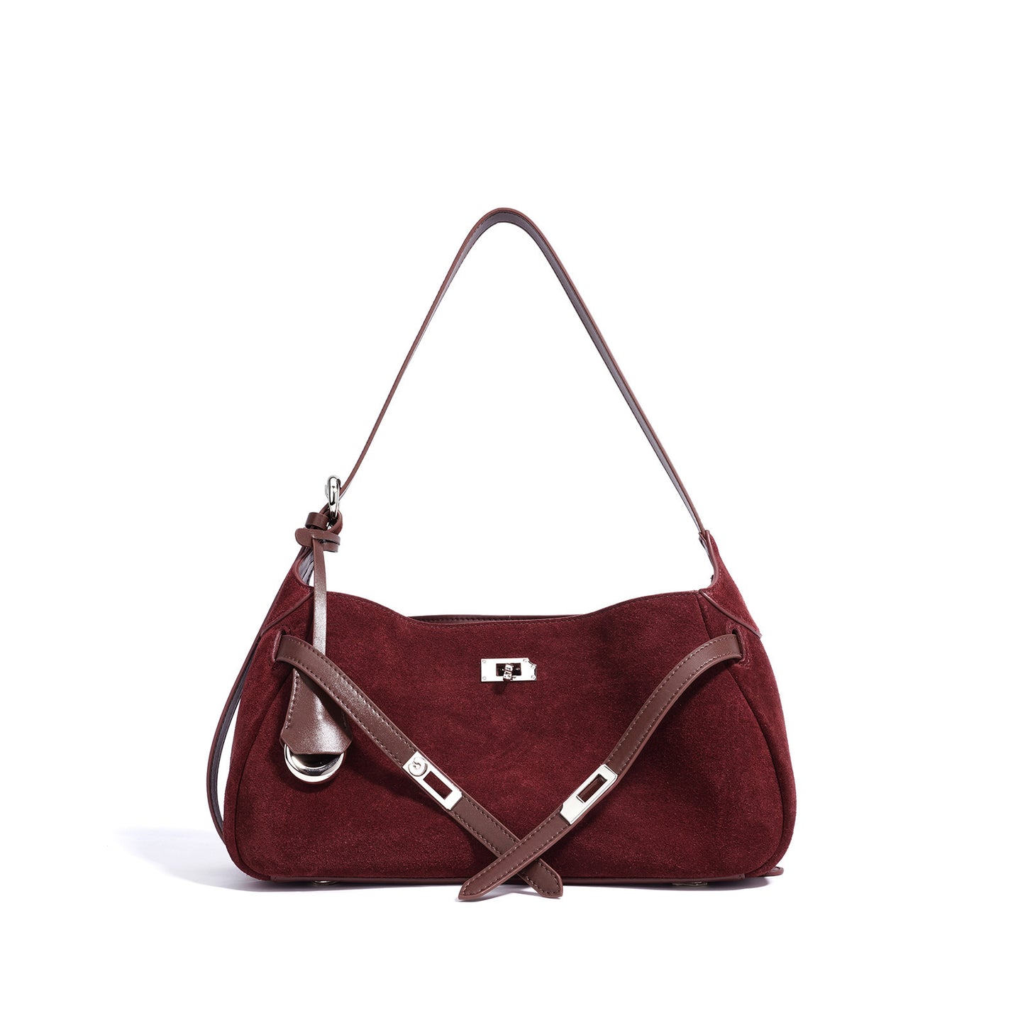 Women's Frosted Cow Leather Underarm Portable Shoulder Bags