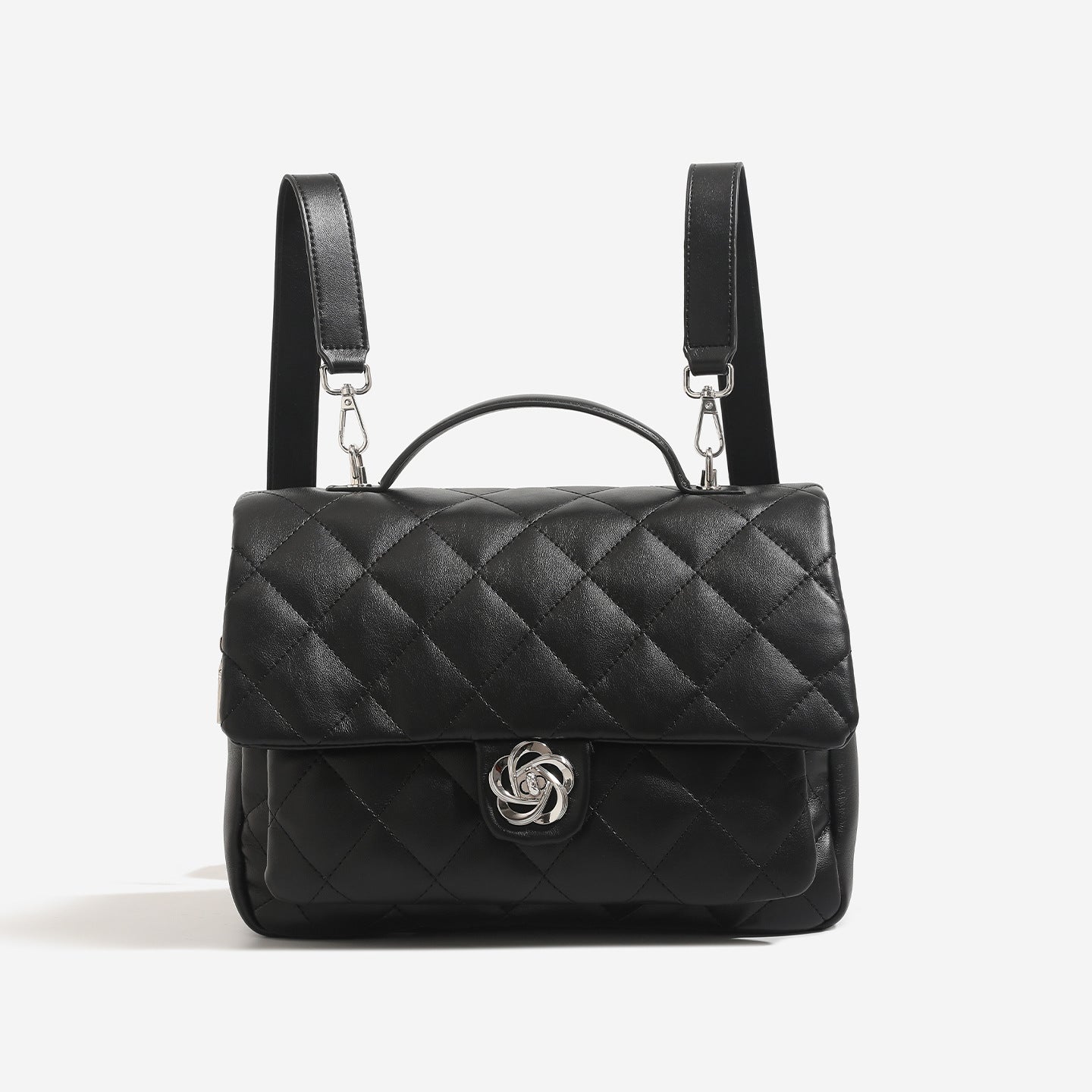 Women's Classic Style Rhombus Chain High-grade Preppy Backpacks