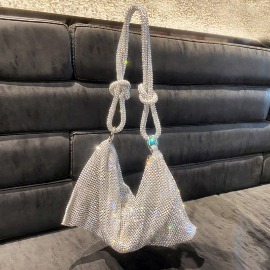 Rhinestone Knotted Hand Carrying Envelope Dinner Shoulder Bags