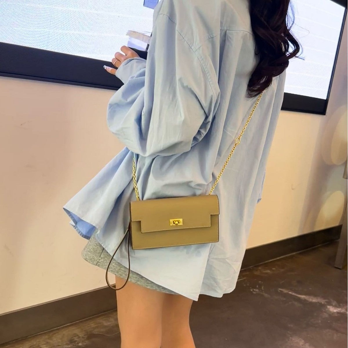 Women's Kelly Palm Print Cowhide Clutch Long Crossbody Bags