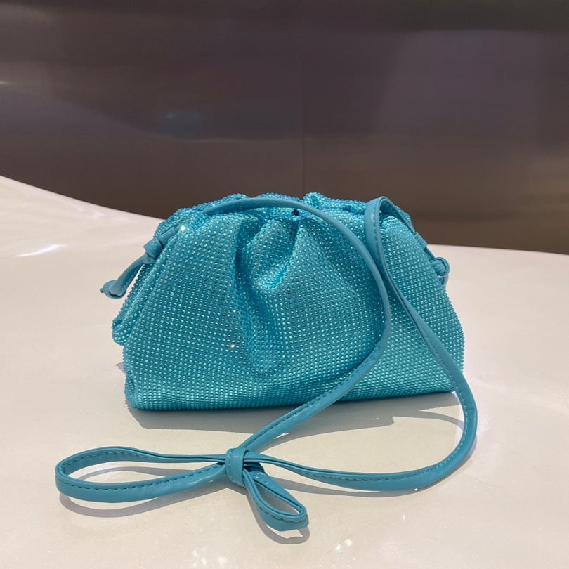 Women's Diamond Cloud Korean Style Pleated Clip Crossbody Bags