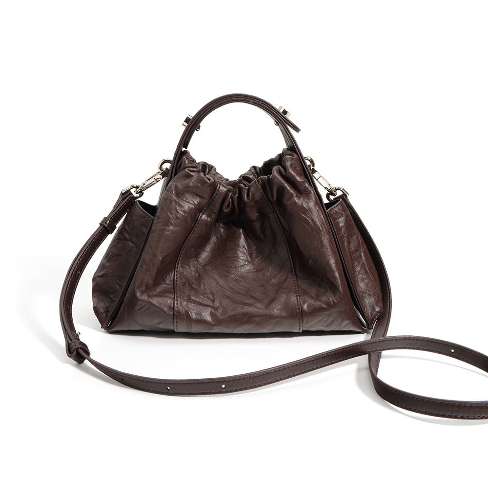 Women's Design Hand Grip Pattern Cowhide Classic Handbags