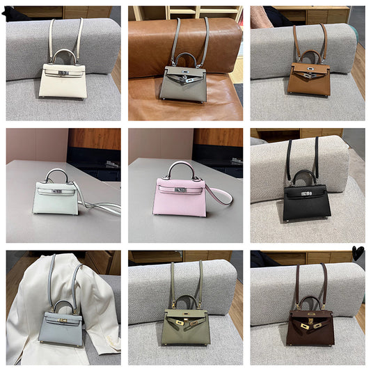 Women's Second Generation Palm Print Kelly Leather Fashion Pouches Mini Shoulder Bags