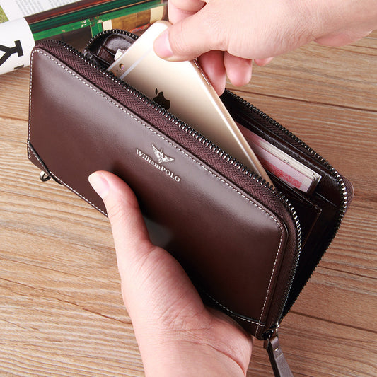 Men's Emperor Paul Genuine Leather Long Zip Men's Handbags