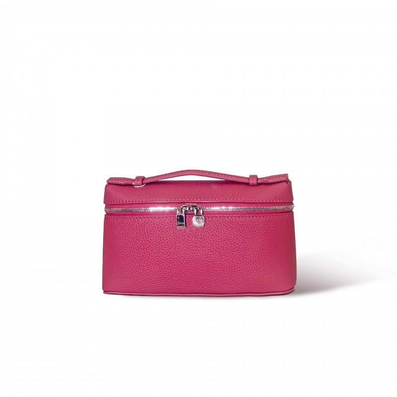 Women's Leather Lunch Box First Layer Cowhide Hand Shoulder Bags