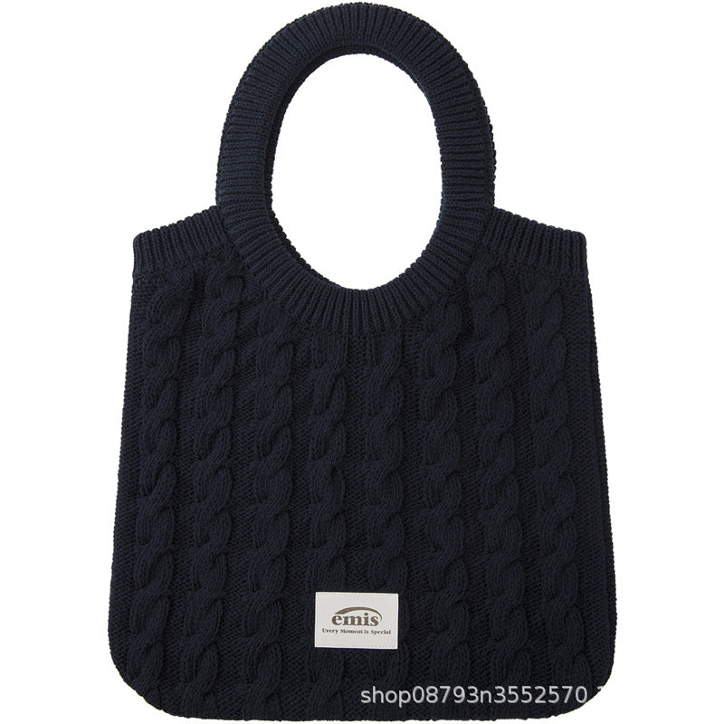 Women's Design Wool Twist Knitted Large Capacity Shoulder Bags