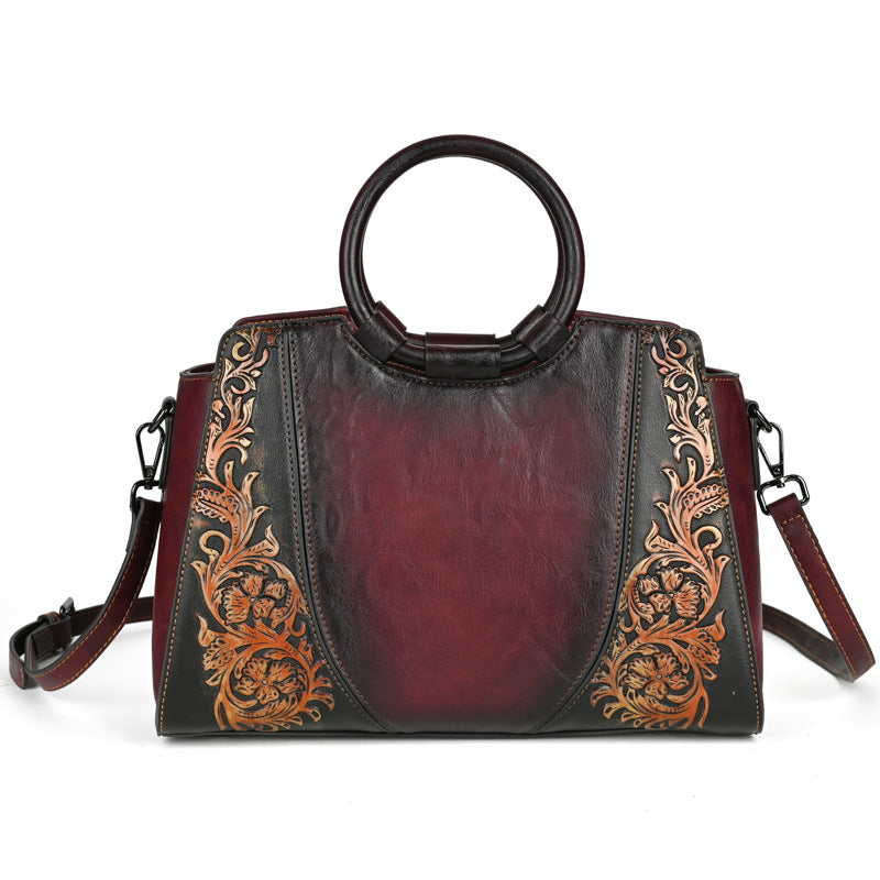 Pretty Glamorous Women's Leather Floral Pattern Bags