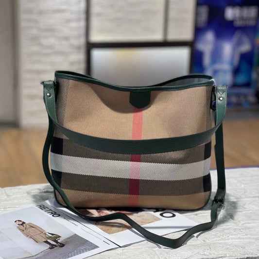 Women's Plaid Genuine Leather Trendy Fashionable Stylish Shoulder Bags