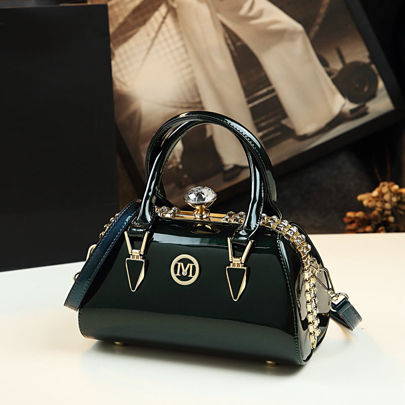Women's Clip Personalized Patent Leather Fashion Pillow Crossbody Bags