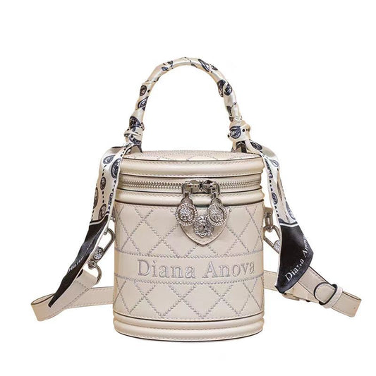Women's Rhombus Plaid Letters Round Special Interest Light Bags