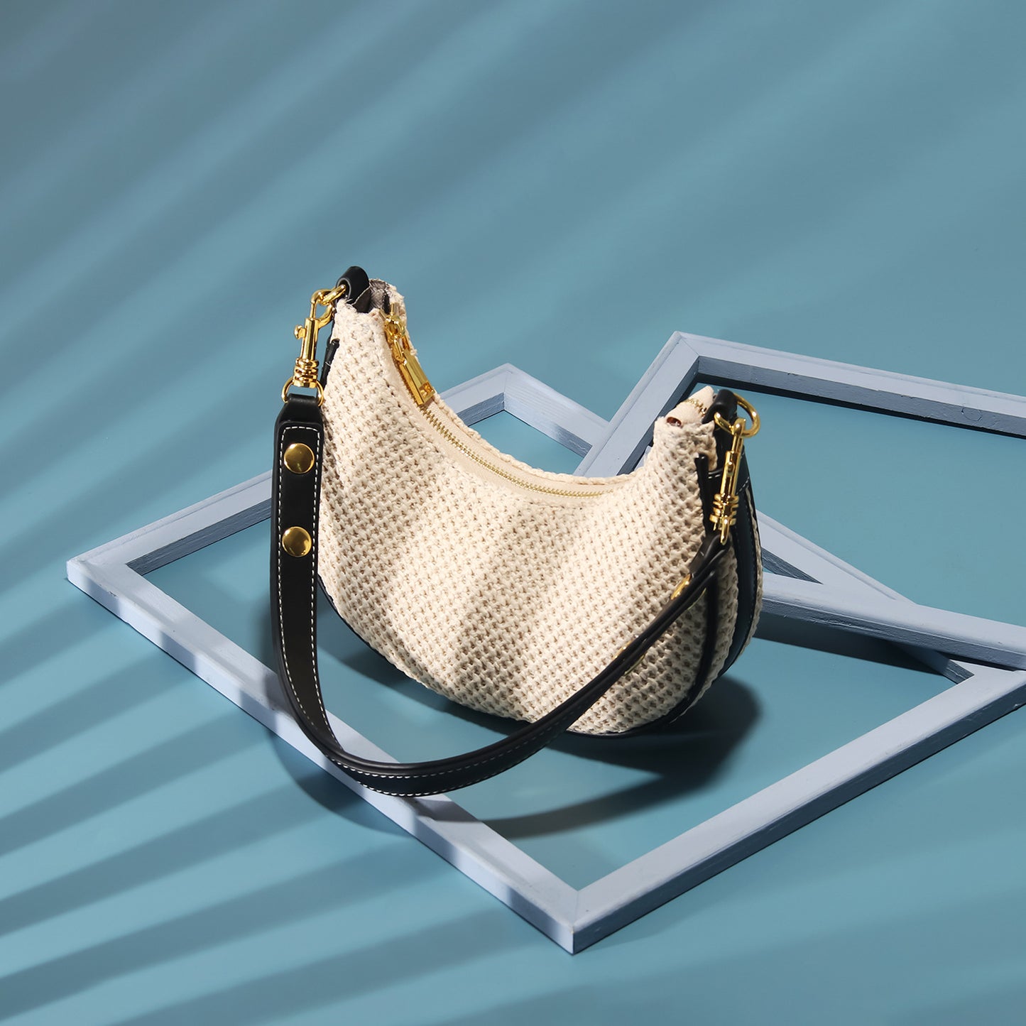 Summer Straw Woven Moon Korean Versatile Shoulder Bags