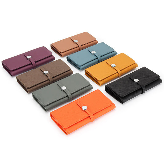 Women's Real Leather Long Large Capacity Pure Purses