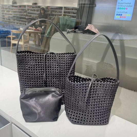 Women's Retro Hollow Woven Large Capacity Portable Shoulder Bags