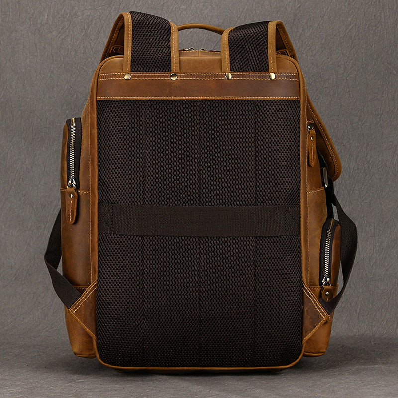 Men's Large Capacity Retro Crazy Horse Business Backpacks