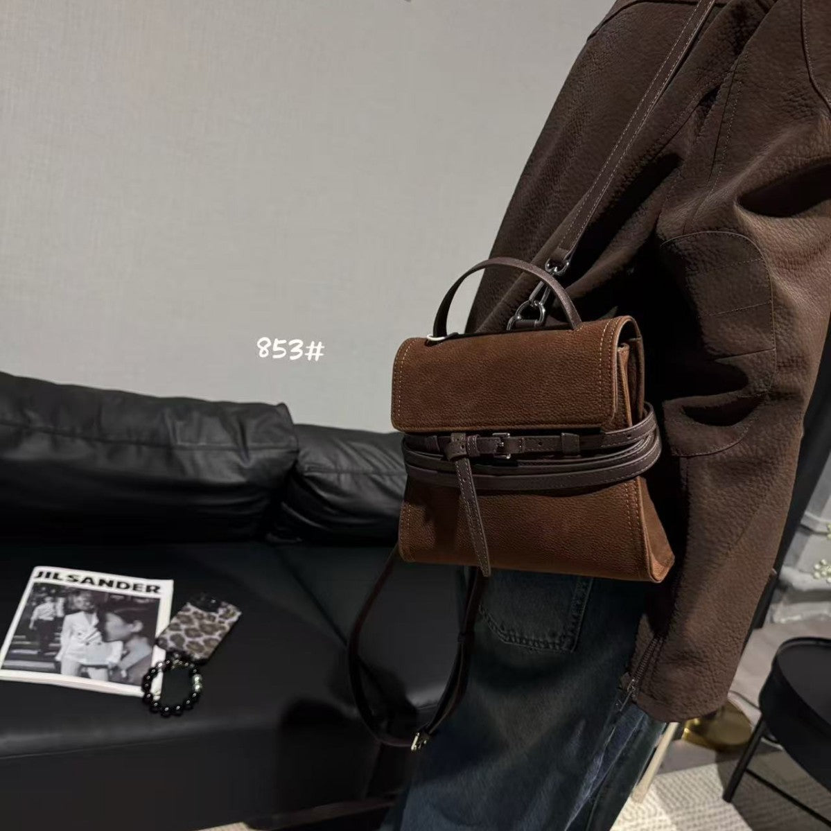 Women's Design Vintage Leather Drawstring High Sense Bags