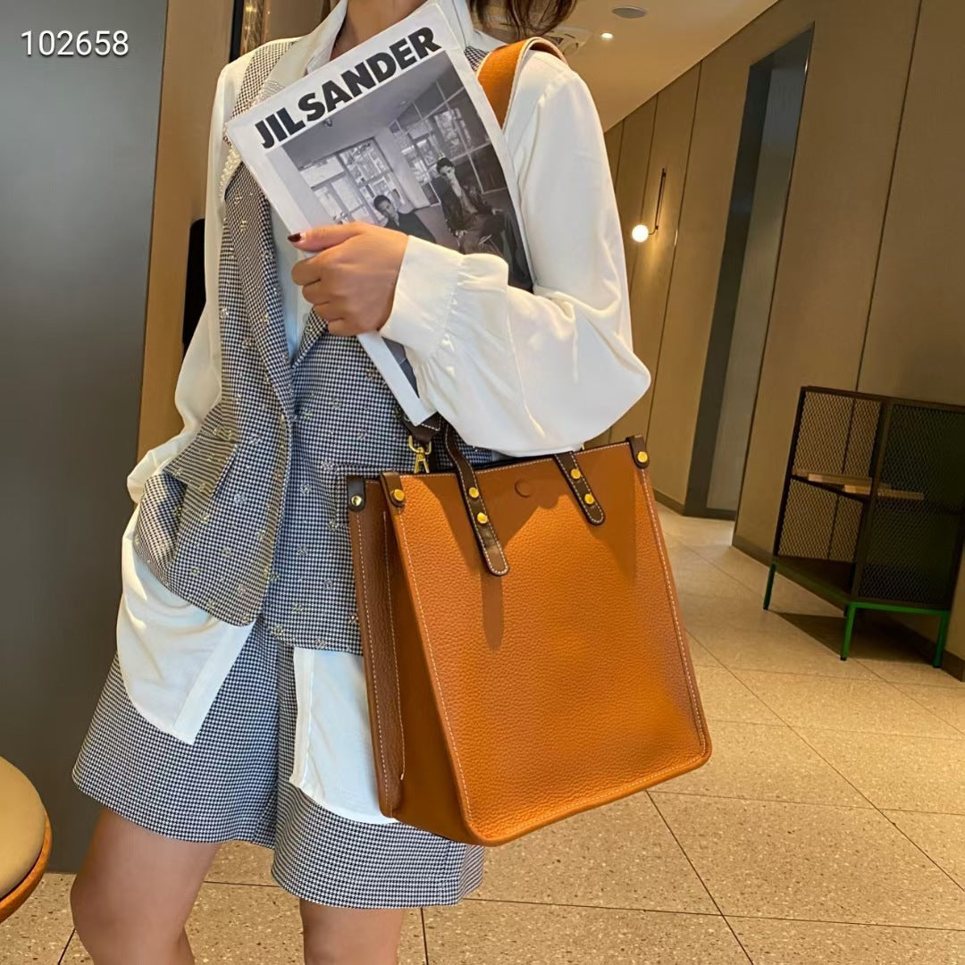 Women's Leather Business First Layer Cowhide Soft Handbags
