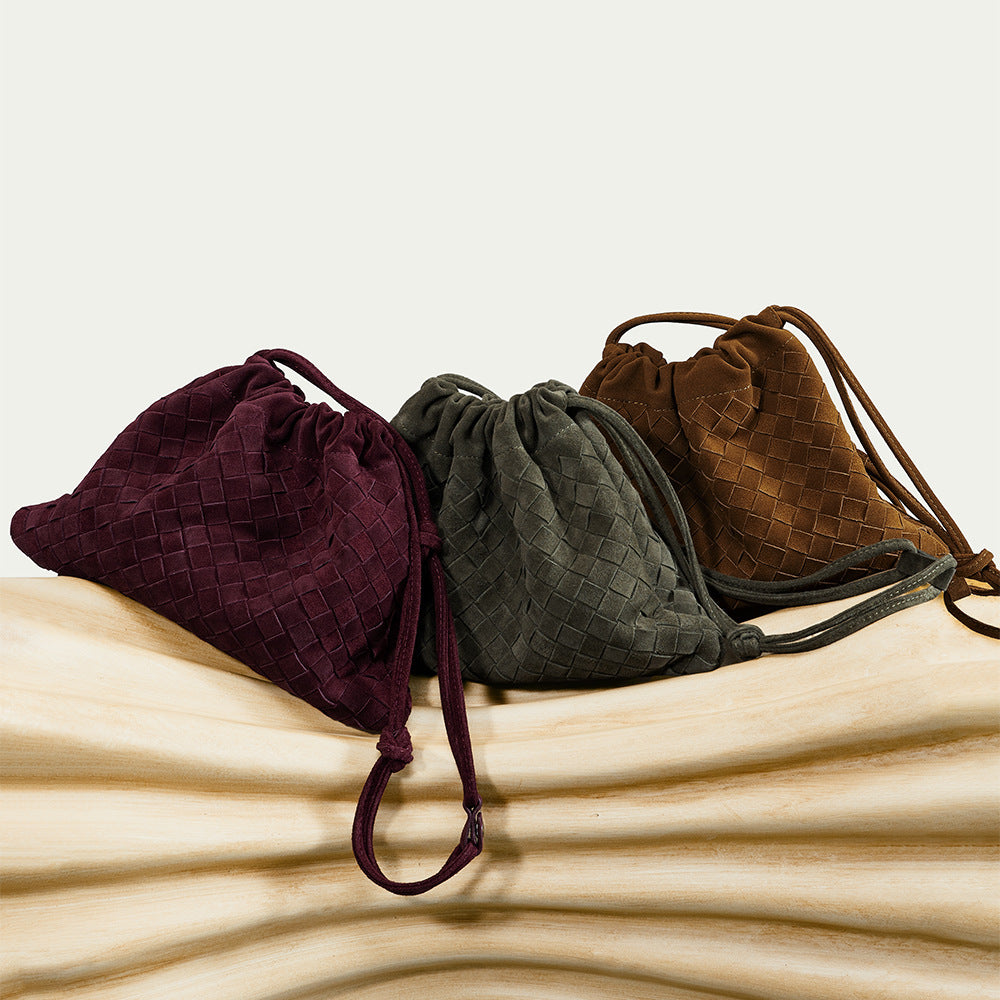 Women's Leather Woven Carrying High Sense Light Shoulder Bags