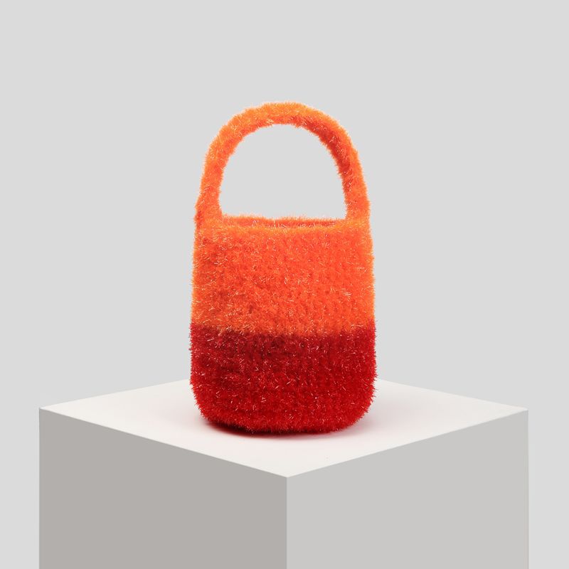 Retro Hand-woven Color Matching Knit Knitted Handbags