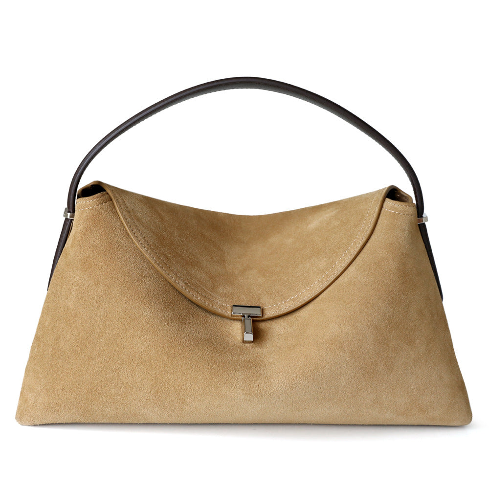 Large Capacity Commuter Retro Easy Matching Frosted Leather Handbags