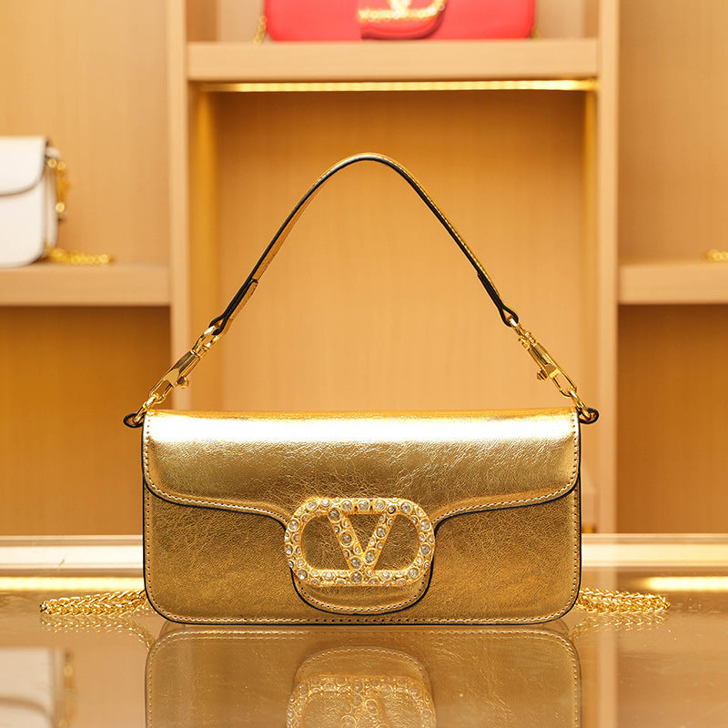 Rhinestone Chain Versatile Single Underarm High Crossbody Bags